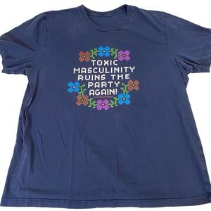 My Favorite Murder Podcast Toxic Masculinity Graphic Tshirt Tee Women’s XL Blue